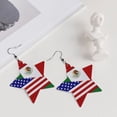 thumbnail image 5 of Leather Earrings Dangle For Women America Flag Mexican Flag Trendy Star Earrings Lightweight Fashion, 5 of 6