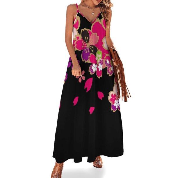 Hermosas flores de cerezo de Japón 3 Vestido sin mangas Vestido de cumpleaños Vestido de hadas Vestidos de mujer