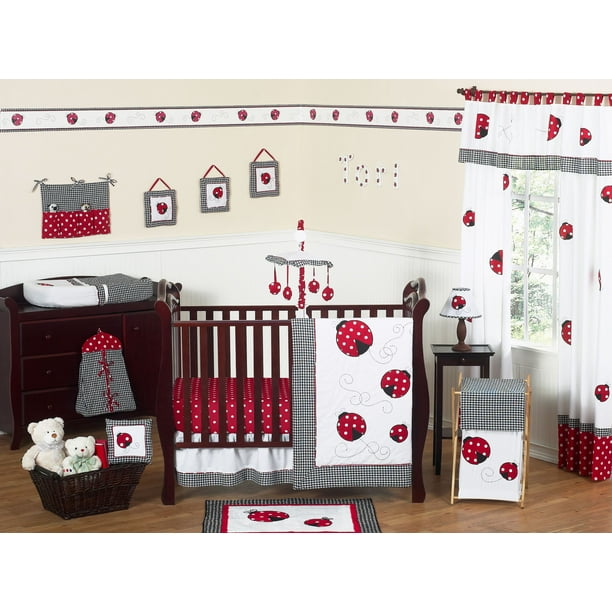 11pc Crib Bedding Set for the Polka Dot Ladybug Collection by Sweet