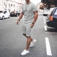 thumbnail image 2 of Mens 2024 Polo Shirts Short Set Stylish Summer Short Sleeve Tracksuits Casual Breathable 2 Piece Outfits Jogger Sweatsuit, 2 of 6
