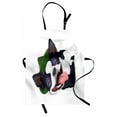 thumbnail image 1 of Boston Terrier Apron, Cheerful Happy Terrier Breed with Green Hat Rolling Around and Laughing, Unisex Kitchen Bib with Adjustable Neck for Cooking Gardening, Adult Size, Multicolor, by Ambesonne, 1 of 4