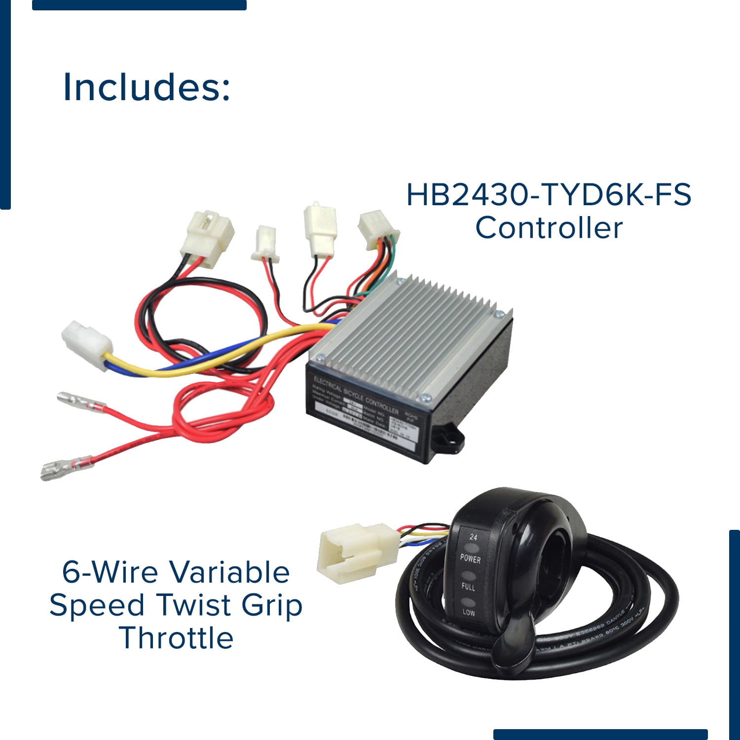 electrical bicycle controller hb2430 tyd6k AlveyTech 24 Volt HB2430-TYD6K-FS-ROHS for the Razor Dune Buggy (Versions 12+) TYD6K on it. Razor Buggy Drifter Go Kart