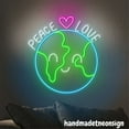 thumbnail image 2 of Handmadetneonsign Peace Love Neon Sign, Peace Love Wall Art Decor, World Peace Light, Home Wall Decor 60806, 2 of 5