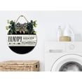 thumbnail image 3 of Laundry Sign Front Door Porch Decorations, Round Rustic Wood Hanging Sign for Farmhouse Porch Outdoor Home Holiday Front Door Sign Decor, 3 of 6
