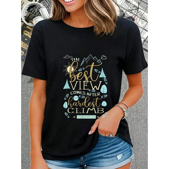 100% Cotton The Best View Comes After The Hardest Climb T-Shirt