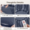 thumbnail image 6 of California Design Den King Sheets Set - 400 Thread Count 100% Cotton Sateen - Deep Pocket- Breathable 6 Piece Adult/Teen Bed Sheet Set- Indigo Dusty Blue, 6 of 10