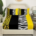 thumbnail image 3 of Erosebridal Yellow Cheetah Print Bed Sheets Set Twin Size, Rustic Animals Bed Sheets Twin, Zebra Room Decor,, 3 of 7