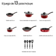 thumbnail image 2 of Batería de Cocina Tramontina 13 piezas Everyday  Roja, 2 of 4