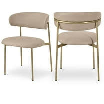 Meridian Furniture Lupita Taupe Vegan Leather Dining Chair (Set of 2)