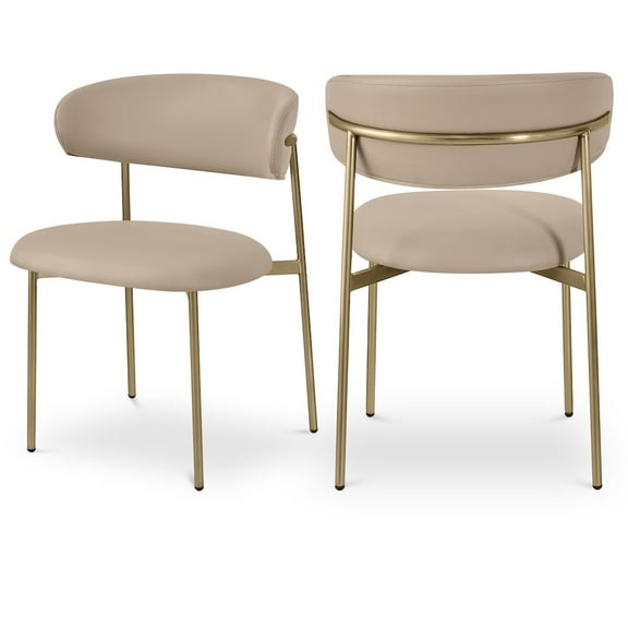 Meridian Furniture Lupita Taupe Vegan Leather Dining Chair (Set of 2)