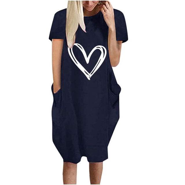 WILLBEST Vestido Casual Con Estampado Floral Para Mujer, Vestido Casual De Verano, Cómodo Y Elegante Para Uso Diario.