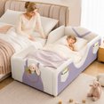 thumbnail image 4 of SLSY Toddler Bed, Sweet Color Kids Floor Bed with Side Storage Pockets, Standard Crib Size, Soft Velvet, CPSC-Certified (Mattress Not Included), 4 of 9