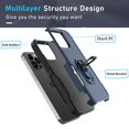 thumbnail image 3 of Njjex for iPhone 15 Phone Case with Rotatable Ring Holder [Bulit-in Kickstand],360°Full Body Shockproof Heavy Duty Protection Case with Screen Protector for iPhone 15 6.1 Inch, Blue, 3 of 7