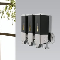 Miumaeov 3 in 1 Shampoo and Soap Dispensers, Triple Wall Mount Shower Pump Dispenser, Manual Shampoo and Conditioner Dispenser for Home, Bath, Kitchen, Hotels (Black)