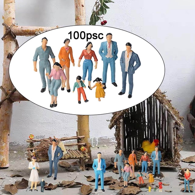 pitrice Peint à la Main Figures Assorti Pose Table de Sable Décor Minuscule Décoratif 100pcs 75e