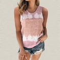 thumbnail image 2 of QLEICOM Womens Summer Sleeveless Tank Tops, Crew-Neck Cotton Loose Fit Tunic Side Split Tshirt, Color Block Tie-Dye Casual Tanks Blouse, Vests Tops, Tees & Blouses S-5XL for Girls, 2 of 4