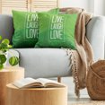 thumbnail image 5 of Ambesonne Live Laugh Love Throw Pillow Cover 2 Pack, Polygon Saying, 18", Apple Green White, 5 of 5