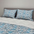 thumbnail image 2 of Ocean Comforter & Sham Bedding Set, Wavy Sea Pattern Ornamental Marine Illustration with Curved Stripes, 3 pcs Duvet Set Microfiber Filling Quilt, 5 Sizes, Pale Blue White, by Ambesonne, 2 of 4