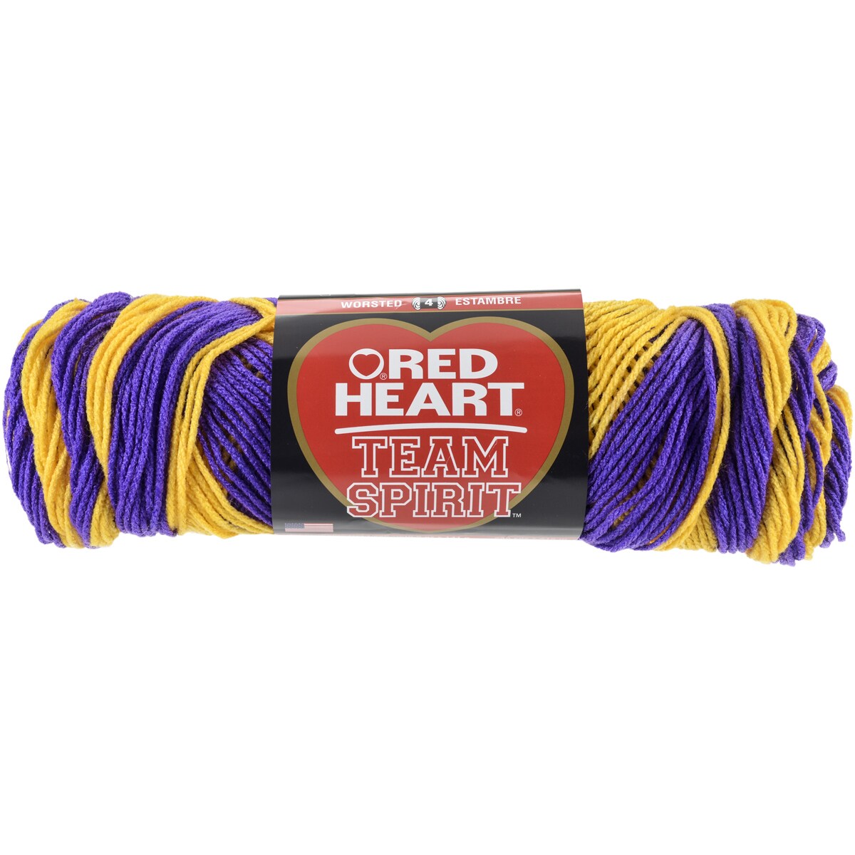 Red Heart Team Spirit Yarn-purple & Gold - image 2 of 2