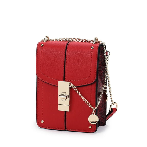 MKF Collection Iona Women's Crossbody Bag, Vegan Leather Purse and Handbag Shoulder Bag by Mia K - Red