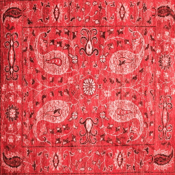 Ahgly Company Indoor Square Persian Red Traditional Area Rugs, 7' Square