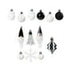 thumbnail image 4 of 32 Uds. de adornos navideños, adornos de bolas de Navidad, colgantes, decoraciones para árboles de Navidad para bodas, coronas, fiestas, decoración Blanco negro Macarena Bolas colgantes para fiestas, 4 of 8