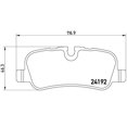 thumbnail image 4 of Brembo Brake Pad P44019 FMSI Number D1099-8666; Low-Metallic; Set Of 4; With Hardware, 4 of 4
