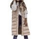 thumbnail image 2 of Meichang Chaleco largo de plumón para mujer, chaqueta con capucha sin mangas, talla grande, abrigos cálidos y delgados con cremallera, chaleco acolchado para exteriores,Khaki,XXL, 2 of 7