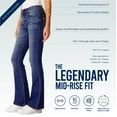 thumbnail image 3 of WallFlower Women's Legendary Bootcut Mid-Rise Insta Stretch Juniors Jeans (Standard and Plus), 3 of 6
