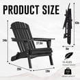 thumbnail image 3 of CL.HPAHKL Outdoor Wooden Folding Adirondack Chair Set of 2, Weather Resistant Patio Chairs with Pinewood Wooden Textured, Modern Adirondack Chairs Fire Pit Chairs for Lawn Garden Deck, Black, 3 of 9