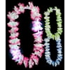 Fun Central 12 Pieces - Led Light Up Silk Flower Leis Necklace In Bulk For Luau Party Supplies And Beach Party Decorations - Assorted Colors