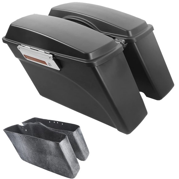 TCMT Matte Black Saddlebags w/Lid Latch & Liners Carpet Insert Fits For Harley Touring CVO Road Glide Road King Street Glide Electra Glide Ultra Classic 1994-2013