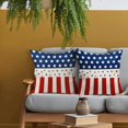 thumbnail image 3 of 4th of July Pillow Covers 16X16 Inch Blue Red Stars Stripes Decorative Pillow Cases Set of 2 Patriotic Independence Day Memorial Day Throw Pillows Home Decor for Sofa Couch Cushion Outdoor, 3 of 6