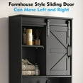 thumbnail image 5 of Over the Toilet Storage Cabinet, Rustic Storage Cabinet Over Toilet with Sliding Barn Door & Adjustable Shelves, Farmhouse Space Saver Organizer for Bathroom,Living Room, Black, 5 of 10
