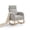 Light gray, variant on BouPower Wingback Upholstered Rocking Glider Chair with Side Pocket, High Back Nursery Accent Armchair for Living Room Bedroom Office