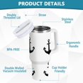thumbnail image 2 of Yayeee 40oz Double-Wall Insulated Stainless Steel Tumbler with Handle Bottle, Anchor Pattern, 2 of 8