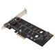 thumbnail image 4 of Tholdsy PCI-E-MB2 M.2 Tarjeta de red dual Tarjeta vertical Tarjeta adaptadora NIC para computadora Juegos de teclado y mouse para computadora, 4 of 6