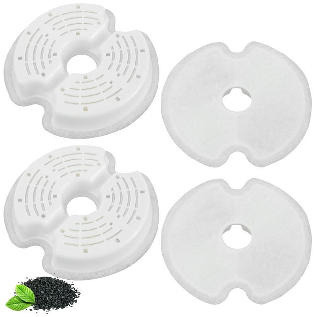 Muyoka Filtros de fuente de agua para gatos, 4 filtros de repuesto para fuente de mascotas, filtros redondos para fuente de gato con resina y carbón activo, alta compatibilidad para fuente de gato y p Muyoka Hogar