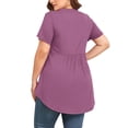 thumbnail image 5 of TARAINYA Plus Size Blouses for Women Button Short Sleeve Shirts Casual V Neck Tunic Tops, 5 of 10