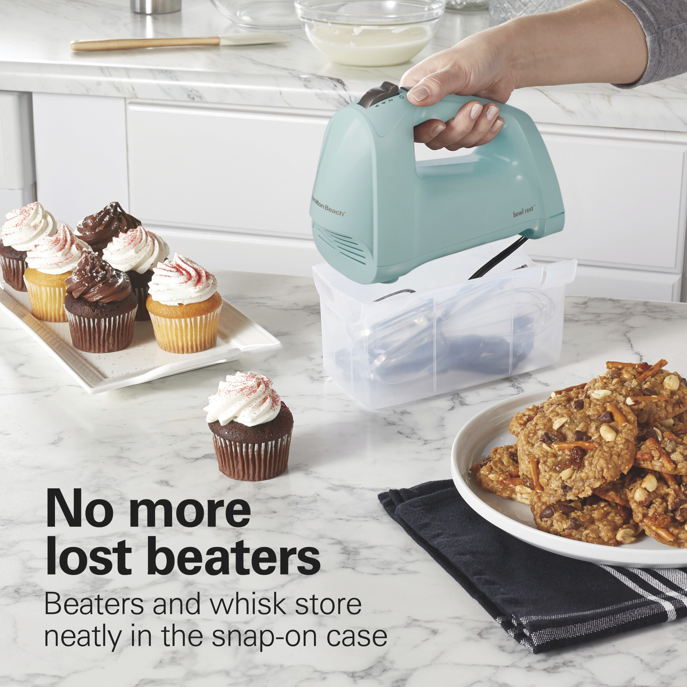Hamilton Beach 6-Speed Electric Hand Mixer, Ice Blue photo 2