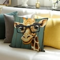 thumbnail image 3 of FCXZI Giraffe Pillow Case 100% Linen Decorative Cover for Sofa 18x18in, 3 of 5