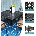 thumbnail image 3 of MEETWARM 5-Piece Outdoor Patio Dining Set, All-Weather Cast Aluminum Patio Conversation Set for Backyard Garden Deck with 4 Chairs, 4 Cushions and 35.4" Square Table, 2.2" Umbrella Hole, 3 of 7