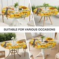 thumbnail image 7 of Waterproof Sunflower Print Round Tablecloth with Elastic Edge, Soft Polyester Fabric for Indoor and Outdoor Use, Fits 44-52 Inch, 7 of 7