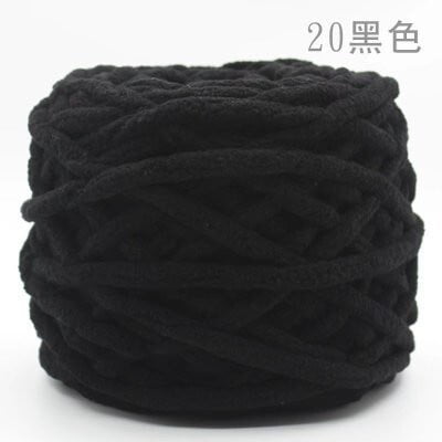 Nvzi Hilo para ganchillo, 2 rollos, hilo de poliéster, ideal para mantas, bolsos, manualidades, perfecto para aficionados al ganchillo, ideal para regalar y proyectos de bricolaje, negro