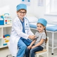 thumbnail image 5 of Kids Doctor Costume 9‑Piece, Complete Medical Dress‑Up Set with White Lab Coat, Halloween Party Role‑Play Outfit for Boys & Girls Age 8‑12 Years, 5 of 5