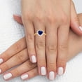 thumbnail image 2 of GemsNY September Birthstone - Heart Shape Blue Sapphire Halo Ring (Grade - AAAA | 1.67cttw), 2 of 4