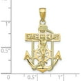 thumbnail image 4 of Avariah Diamonds Solid 10K Yellow Gold Polished & Textured Mini Mariners Crucifix Pendant - 31.5mm, 4 of 6