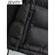 thumbnail image 5 of ZEVITY, Chaqueta de algodón acolchada de retazos de manga larga con cuello levantado a la moda para mujer, abrigo para mujer, prendas de vestir exteriores elegantes con cremallera, Tops cortos CT5817, 5 of 5