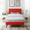 thumbnail image 4 of Modway Jessamine Twin Upholstered Platform Bed with Round Splayed Legs, Multiple Colors, 4 of 11