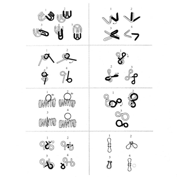 JUEGO DE ROMPECABEZAS MENTAL DE METAL DE 8 UDS., ROMPECABEZAS DE PRUEBA DE INTELIGENCIA DE ALAMBRE, Kit de Juguete Educato Con Artesanía, Juguetes para adultos y niños